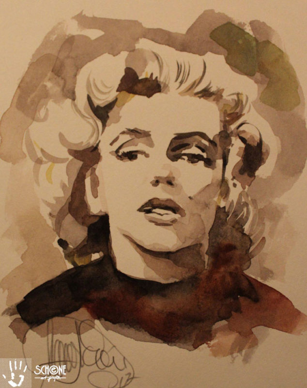 Aquarell Marilyn Monroe in Hollywood