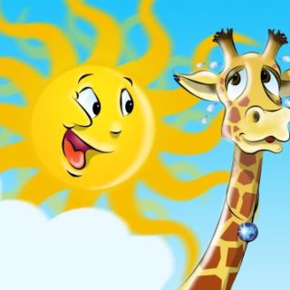 Giraffe und Sonne