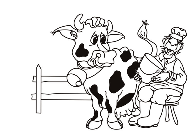 Der Bauer und die Kuh
